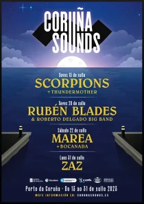 Coruña Sounds-cartel 2023-De conciertos y festivales-www.musicoming